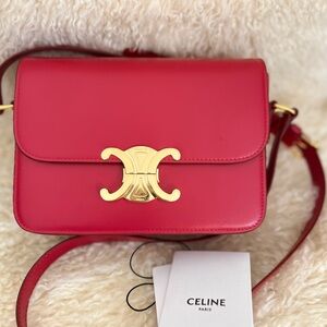 CELINE TRIOMPHE BAG IN SHINY CALFSKIN TEEN Size *Like New unused condition